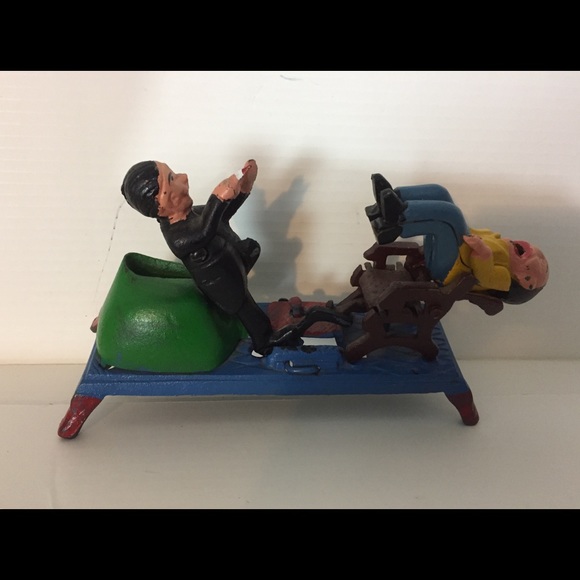 Vintage Cast Iron Dentist Patient Mechanical Toy - Picture 7 of 7